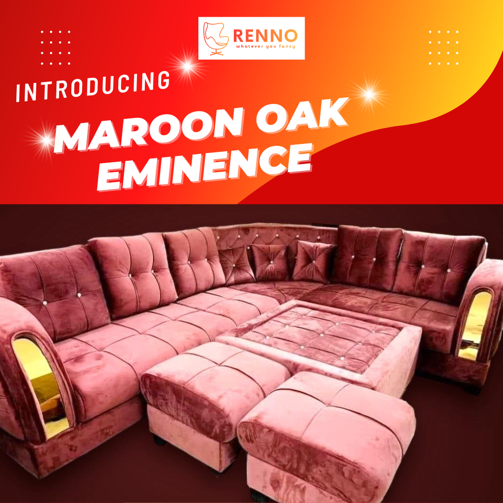 Maroon Oak Eminence 8S Sofa