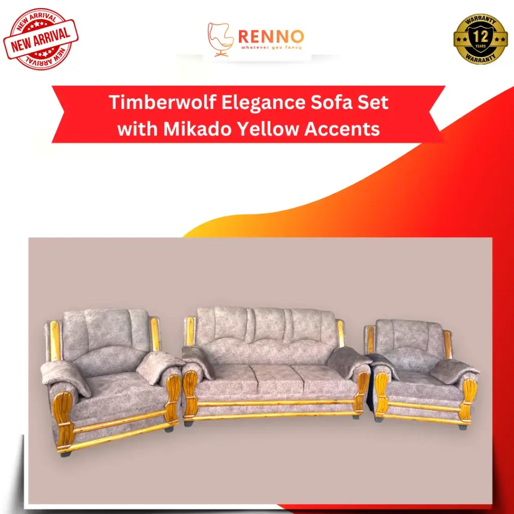 Timberwolf Elegance Sofa Set with Mikado Yellow Accents